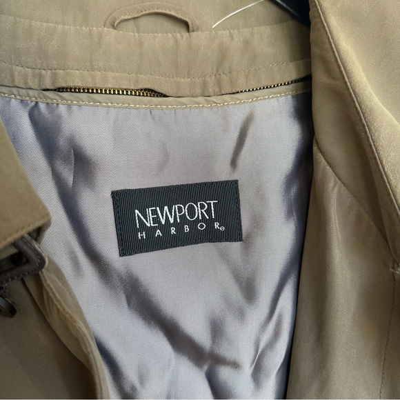 Vintage Newport Harbor Army Green Dual Layer Trench Coat - Picture 4 of 11